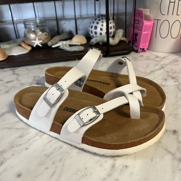 Cushionaire Shoes - DO NOT PURCHASE.  SOLD Cushionaire White Sandals with Buckles 7W worn once